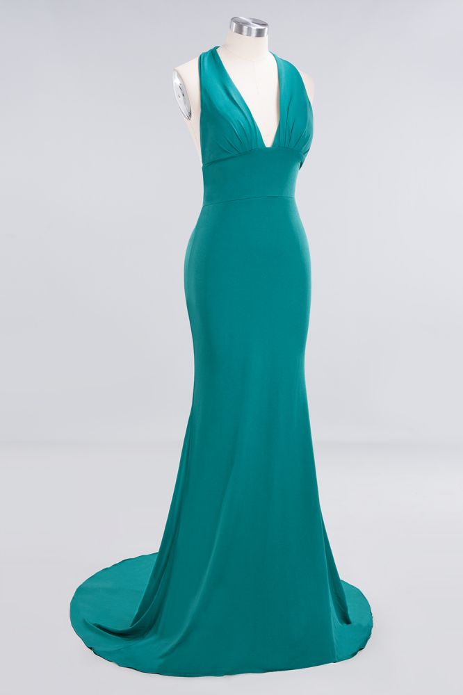 Elegant Mermaid Halter Pool Bridesmaid Dress Online