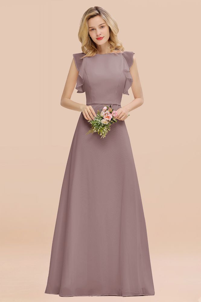 Cecilia | Chic Simple Jewel Sleeveless Bridesmaid Dress Online