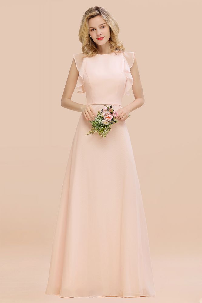 Cecilia | Chic Simple Jewel Sleeveless Bridesmaid Dress Online