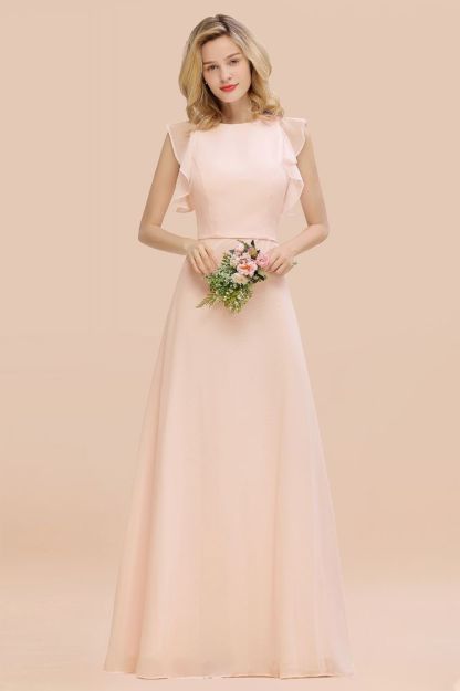 Cecilia | Chic Simple Jewel Sleeveless Bridesmaid Dress Online