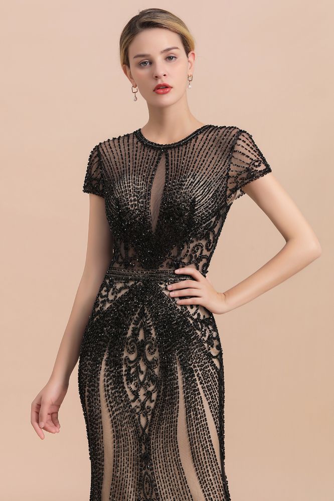 Luxury Black all-covered beaded Mermaid Prom Dress