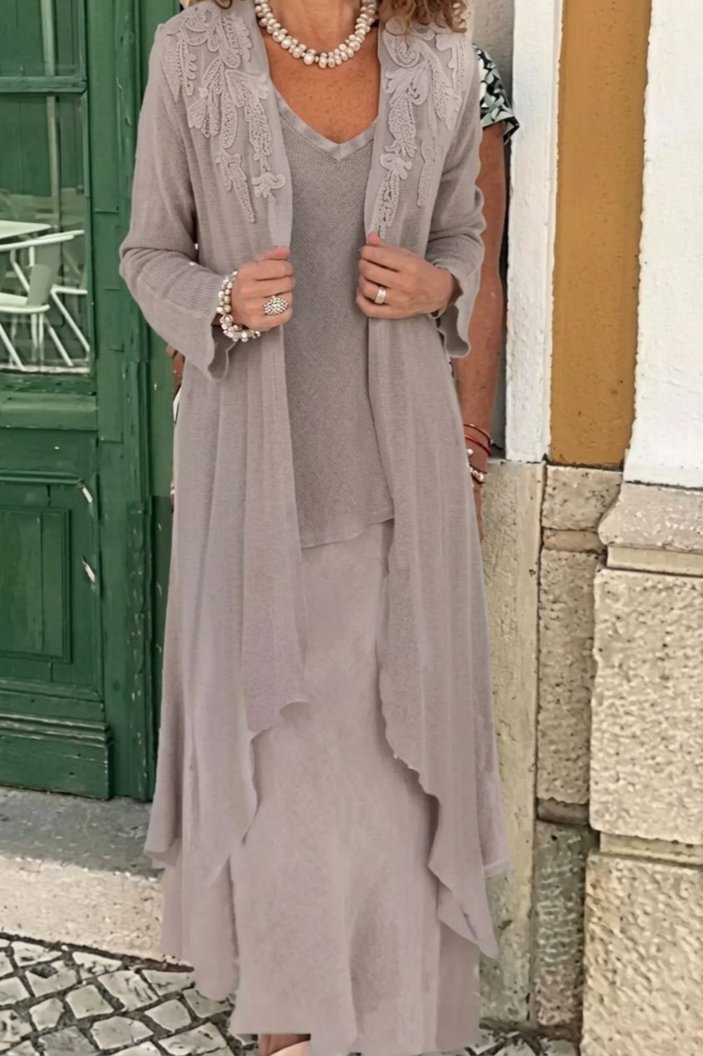 Elegant mother of the bride dress style for a romantic garden wedding