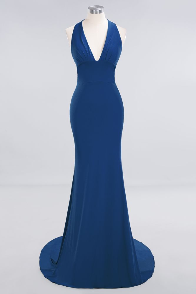 Elegant Mermaid Halter Pool Bridesmaid Dress Online