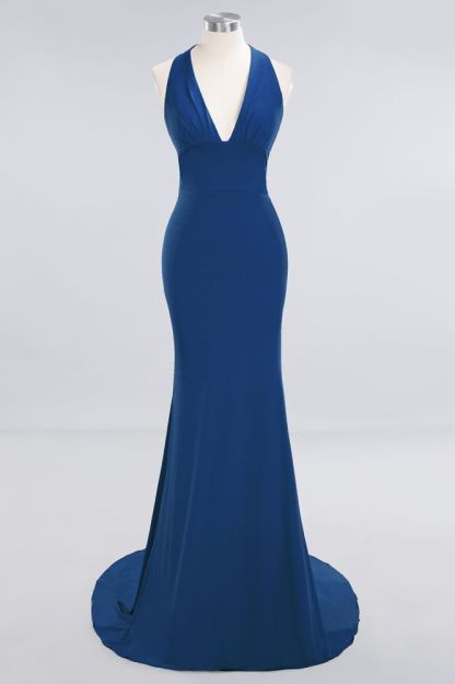 Elegant Mermaid Halter Pool Bridesmaid Dress Online