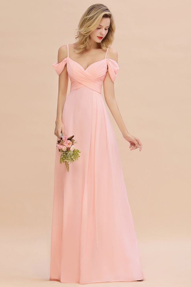 Spaghetti Straps Sweetheart Ruffles Bridesmaid Dress | Evening Dresses Online