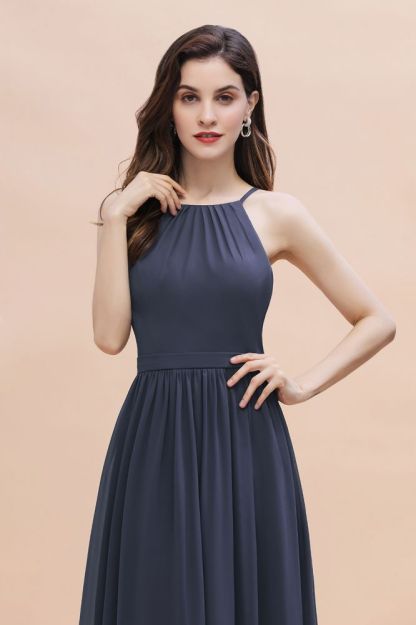 Elegant Sleeveles Chiffon Evening Maxi Dress Soft Chiffon Bridesmaid Dress
