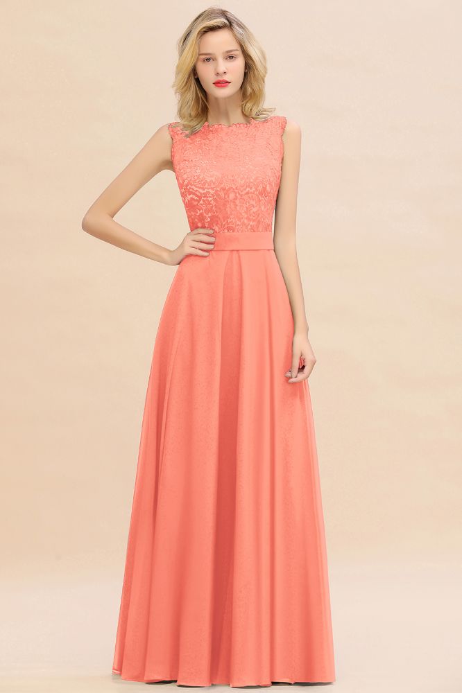 Madge | Exquisite Scoop Sleeveless Bridesmaid Dress