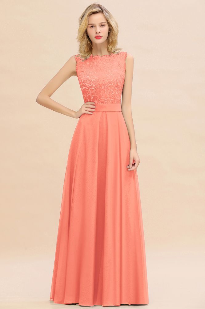 Madge | Exquisite Scoop Sleeveless Bridesmaid Dress