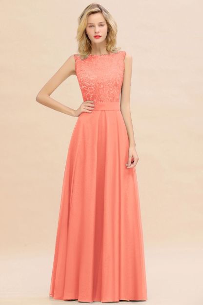 Madge | Exquisite Scoop Sleeveless Bridesmaid Dress