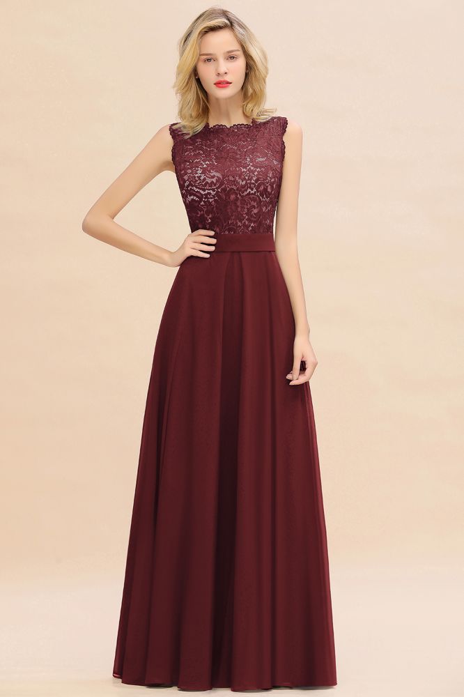Madge | Exquisite Scoop Sleeveless Bridesmaid Dress