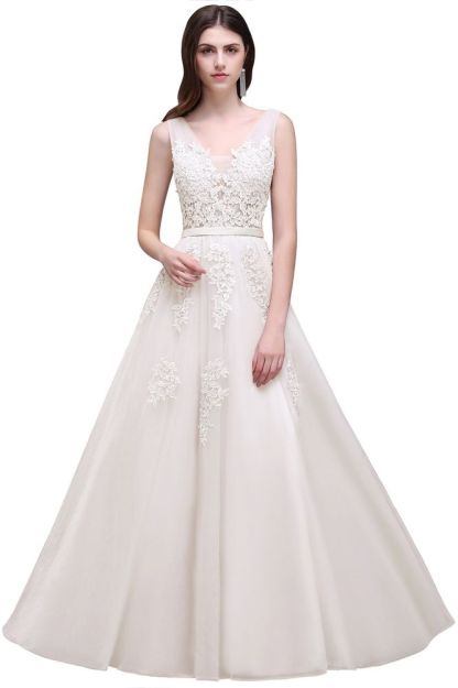 ADDYSON | A-line Floor-length Tulle Bridesmaid Dress with Appliques