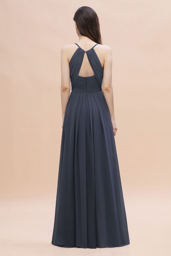 Spaghetti Straps V-Neck Bridesmaid Dress Aline Evening Dress