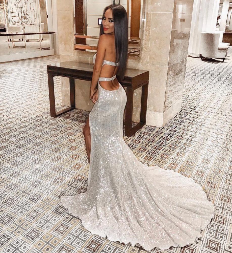 Charming Sweetheart Sleeveless Mermaid Front Split Prom Dress