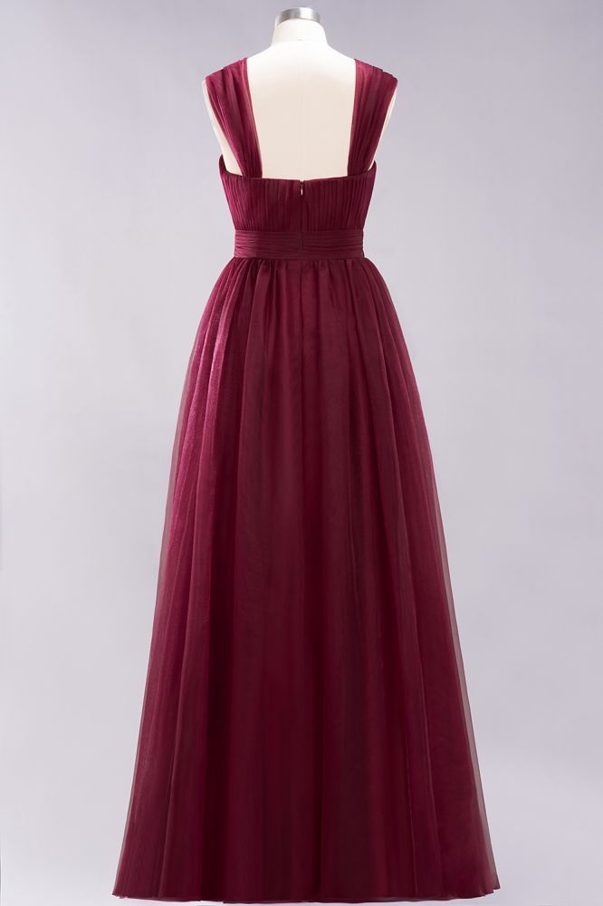 A-Line Popular Sweetheart Straps Sleeves Floor-Length Bridesmaid Dresses with Ruffles
