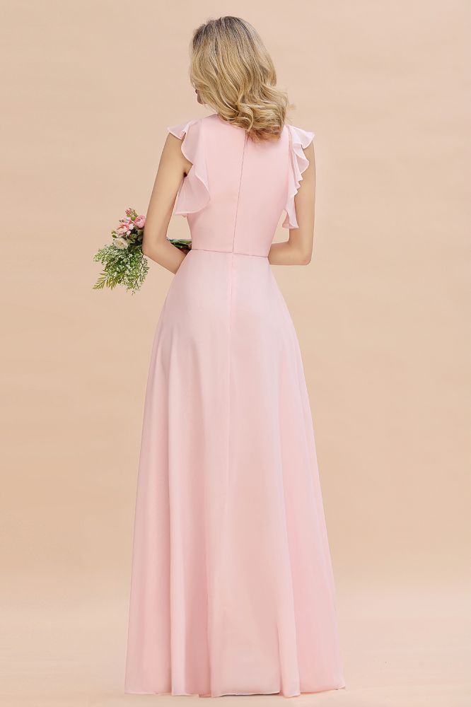 Cecilia | Chic Simple Jewel Sleeveless Bridesmaid Dress Online