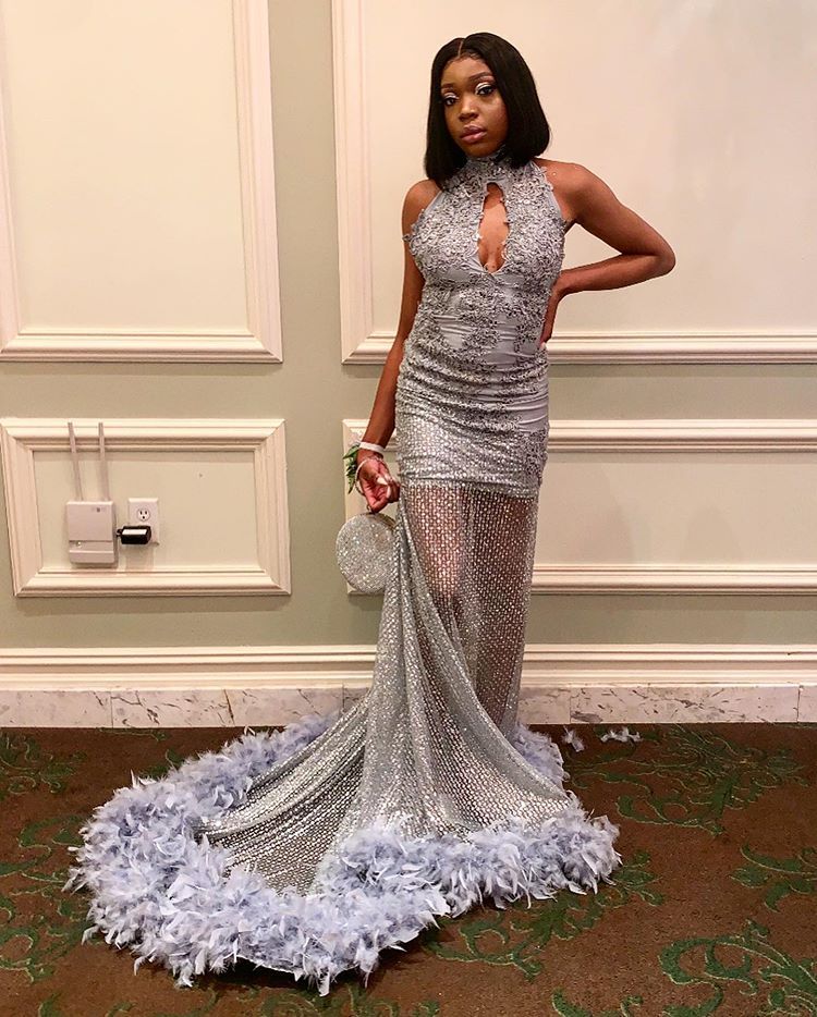 Sparkle Beads Sheer Tulle Prom Dresses | Fit and Flare Crystal Alluring Evening Gowns