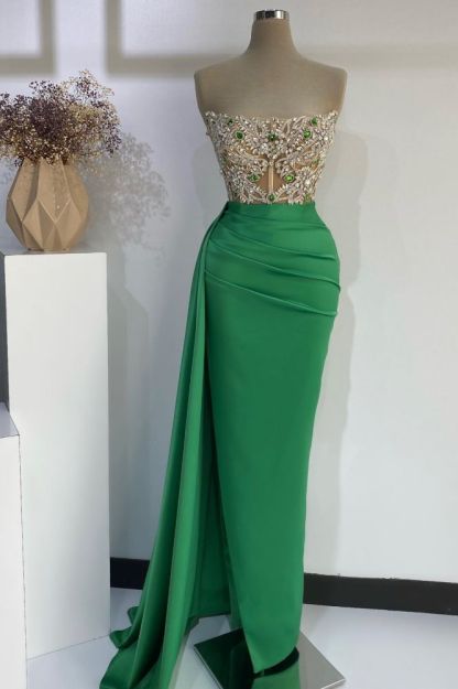 Green Sweetheart Mermaid Column Prom Dresses