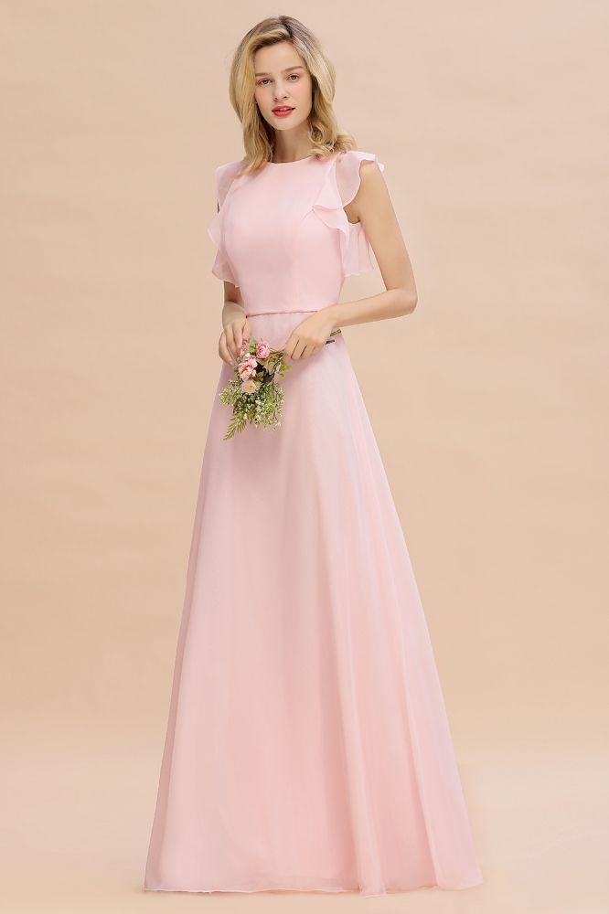 Cecilia | Chic Simple Jewel Sleeveless Bridesmaid Dress Online