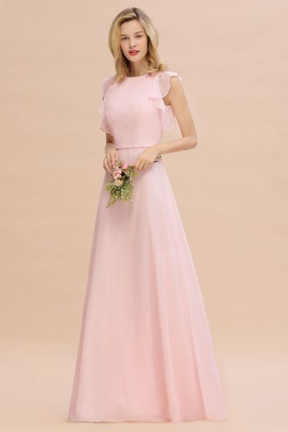 Cecilia | Chic Simple Jewel Sleeveless Bridesmaid Dress Online