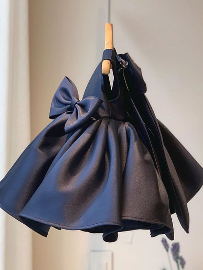 Satin Princess Ball Gown Mini Wedding Party Flower Girl Dresses-Babyonlinewholesale