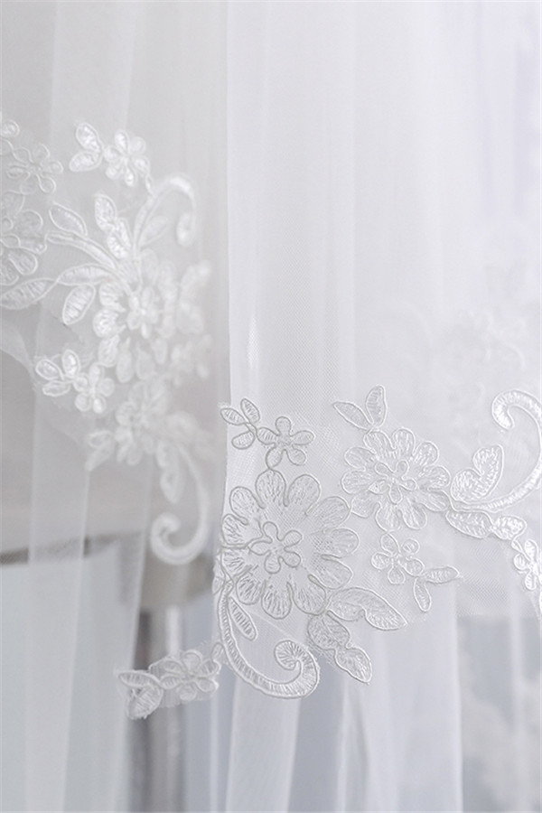 Fashion Tulle Lace Lace Applique Edge 1.7*1.5M Wedding Veils