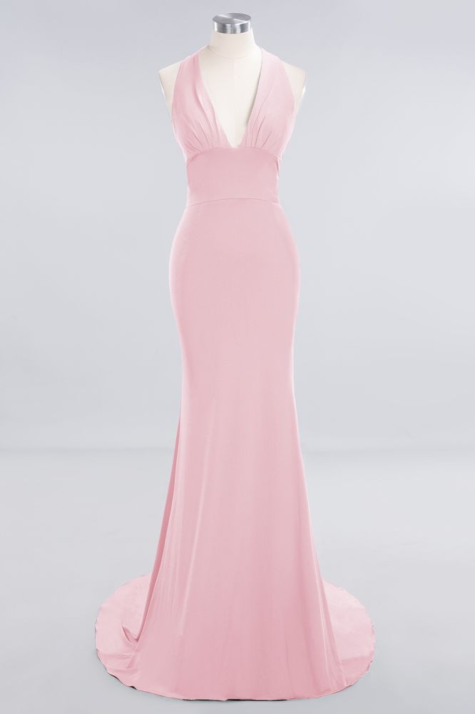 Elegant Mermaid Halter Pool Bridesmaid Dress Online