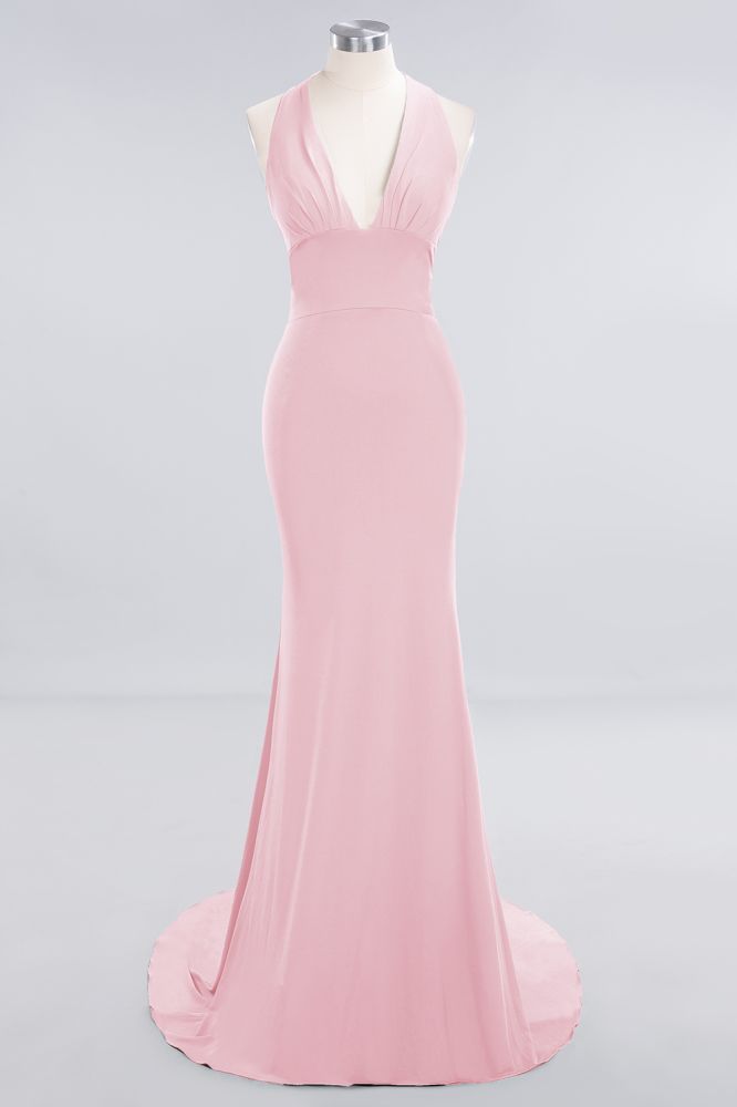 Elegant Mermaid Halter Pool Bridesmaid Dress Online