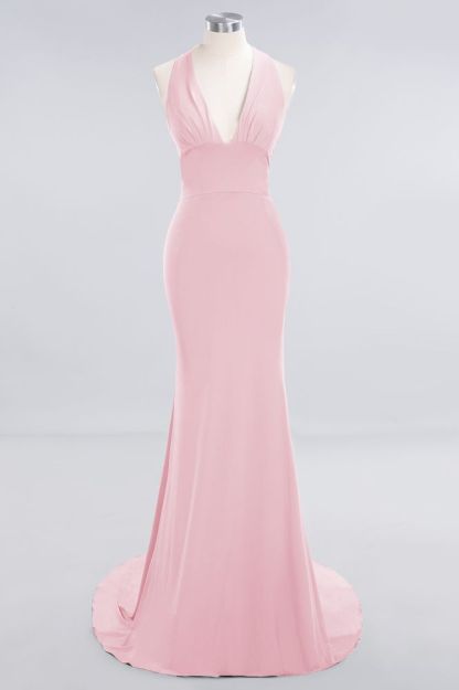 Elegant Mermaid Halter Pool Bridesmaid Dress Online