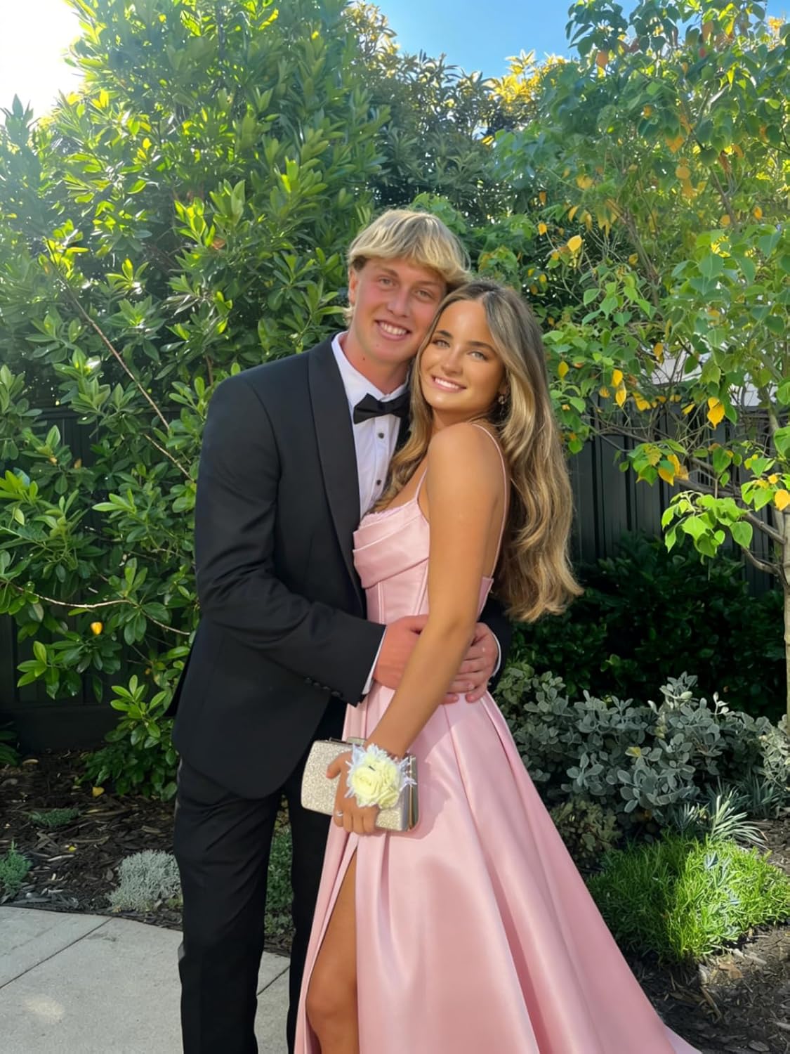 Spaghetti Straps Ruched Satin Prom Dresses Sleeveless Maxi Formal Evening Gown with Slit