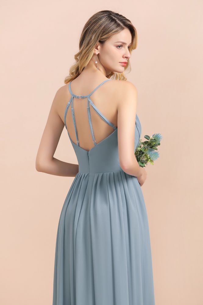 Spaghetti Straps Sweetheart Soft Chiffon Hi-Lo Bridesmaid Dress