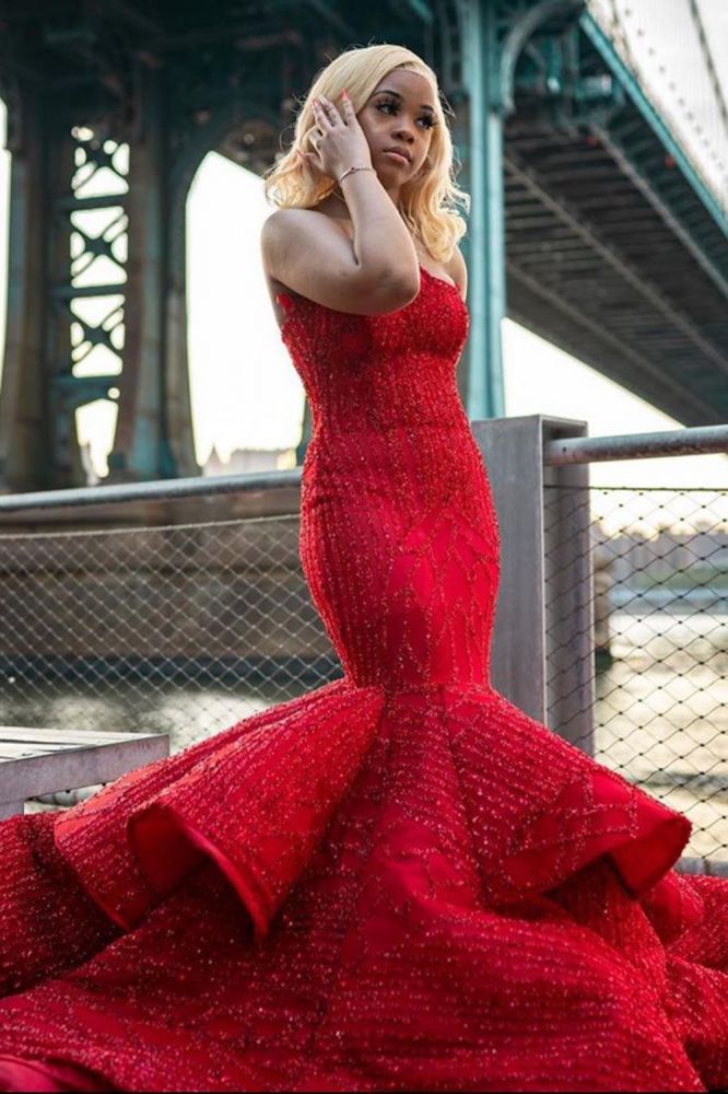 sweetheart Mermaid Evening Prom Dress Sleeveless
