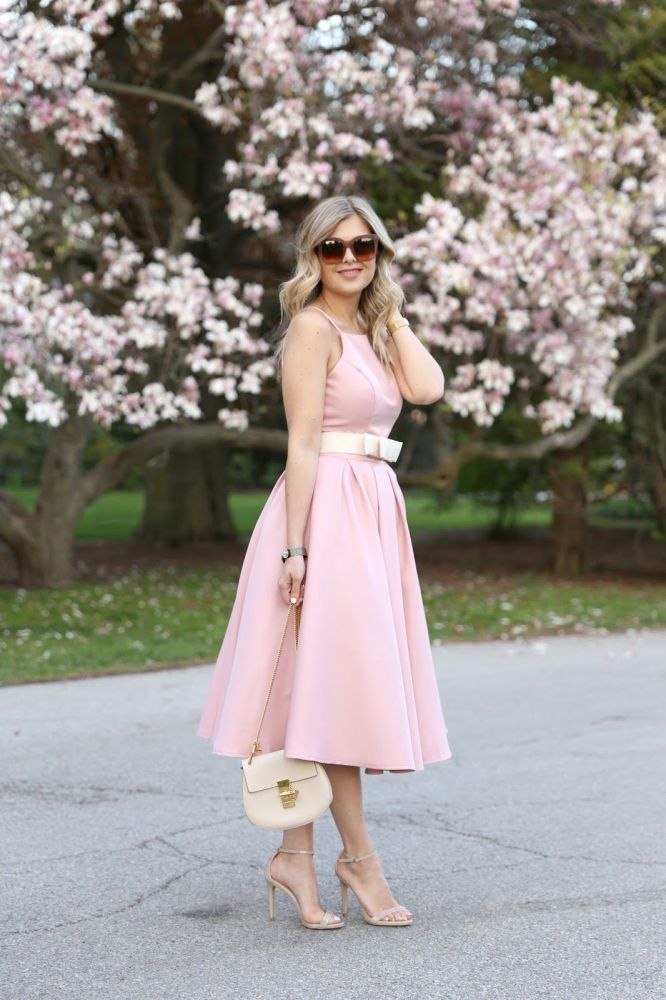 Light Pink Halter Sleeveless Summer Homecoming Dress with Belt