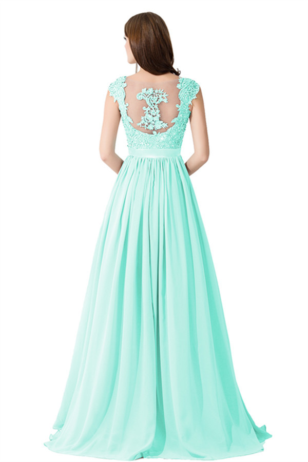 ADA | A-line V Neck Chiffon Bridesmaid Dress with Appliques