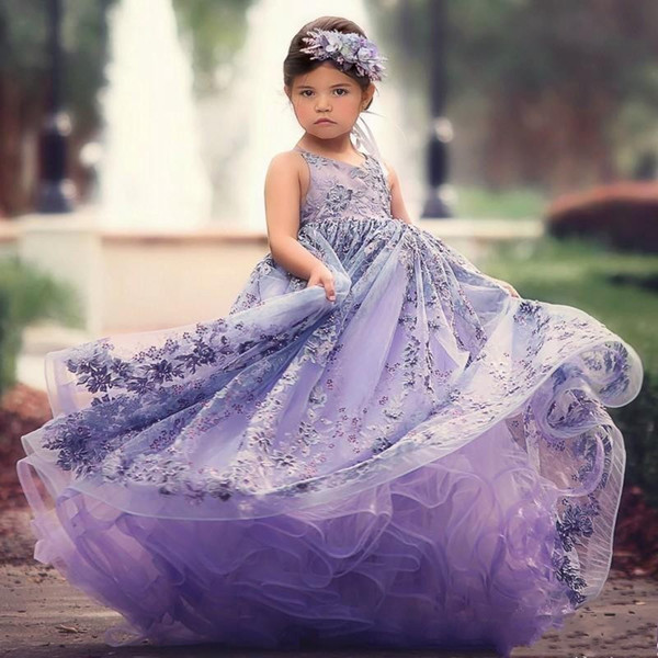 Fairy Liac A-line Lace Strapless And Cross Thin Straps Flower Girl Dresses | Floor Length Little Girl Pageant Dresses-Babyonlinewholesale