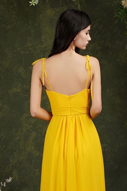 Tulle Spaghetti strapes Aline Split Front Prom dress