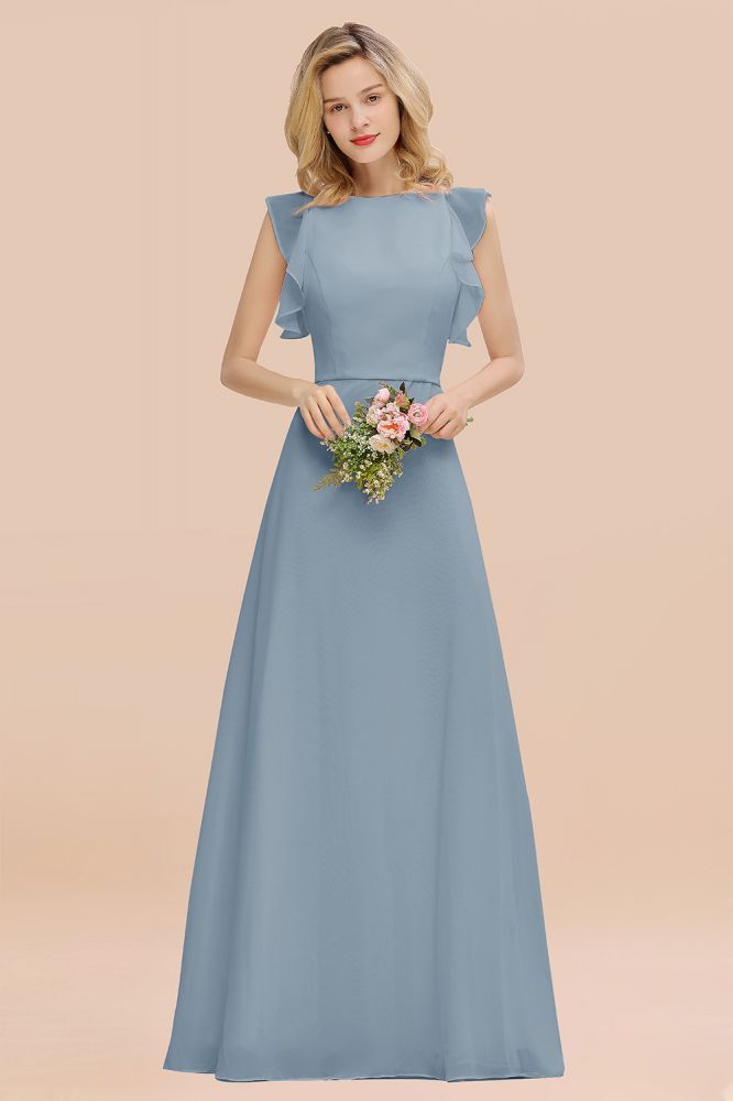 Cecilia | Chic Simple Jewel Sleeveless Bridesmaid Dress Online