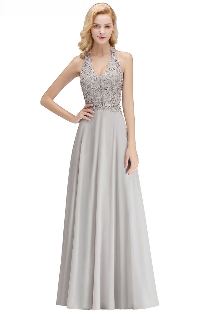 Sexy Halter Backless, Burgundy, Navy, Pink, Silver Sleeveless Princess Formal Dress