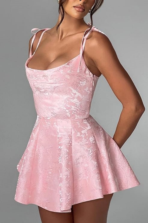 Amazing Ruffle Satin Short Party Dress Strapless Mini Homecoming Dress