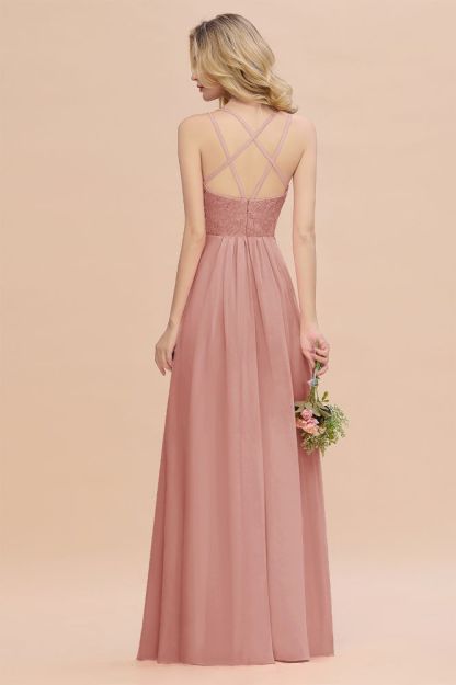 Sweetheart Aline Lace Party Dress Sleeveless Bridesmaid Dress with Side Slit