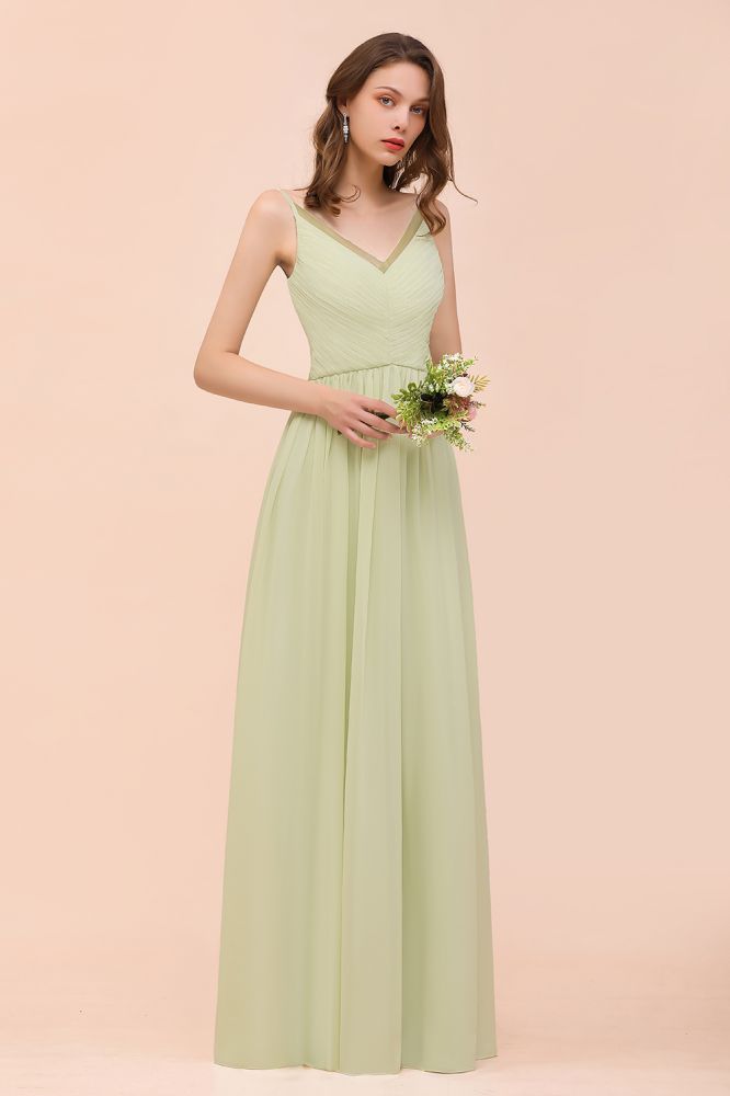 Sleeveless Aline Bridesmaid Dress Casual Wear Long Dress