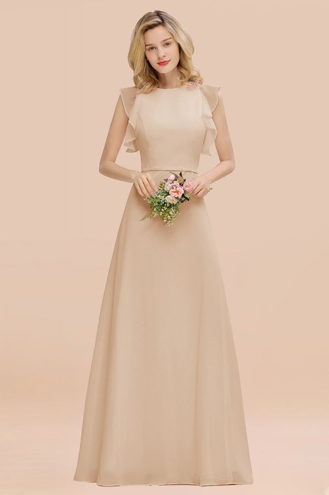 Cecilia | Chic Simple Jewel Sleeveless Bridesmaid Dress Online