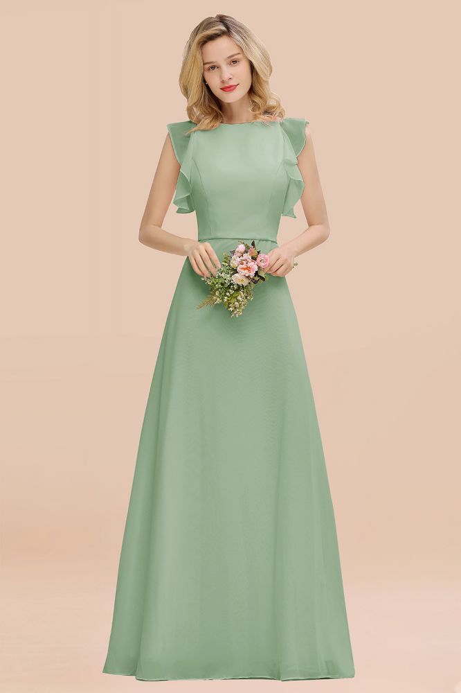 Cecilia | Chic Simple Jewel Sleeveless Bridesmaid Dress Online