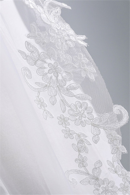 Fashion Tulle Lace Lace Applique Edge 1.7*1.5M Wedding Veils