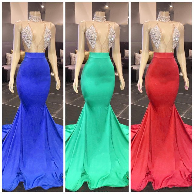 Sexy Yellow Sleeveless Crystals Sheer Tulle Prom Dresses 2021 | Mermaid Formal Evening Gowns