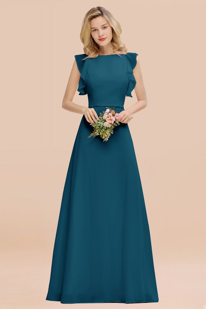 Cecilia | Chic Simple Jewel Sleeveless Bridesmaid Dress Online