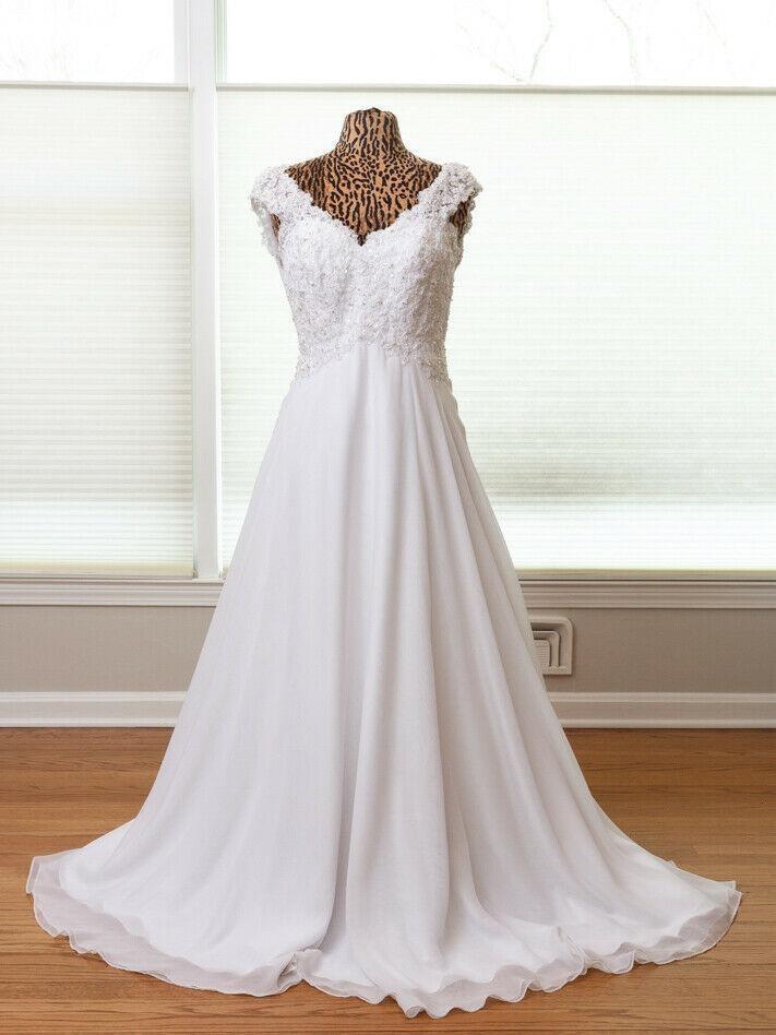 Cap sleeves A-line White Floor length Bridal Gowns