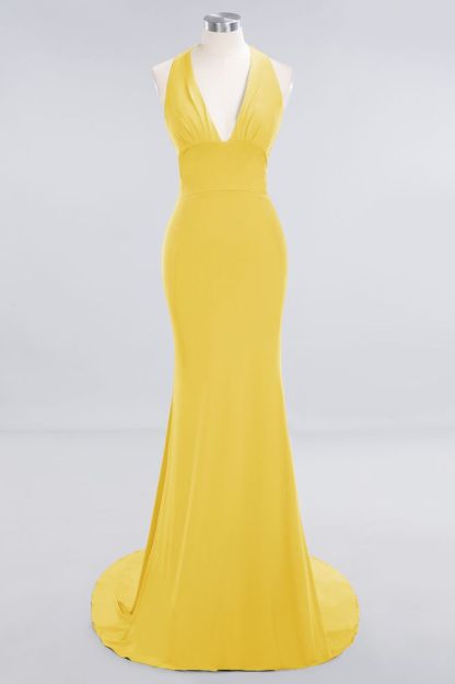 Elegant Mermaid Halter Pool Bridesmaid Dress Online