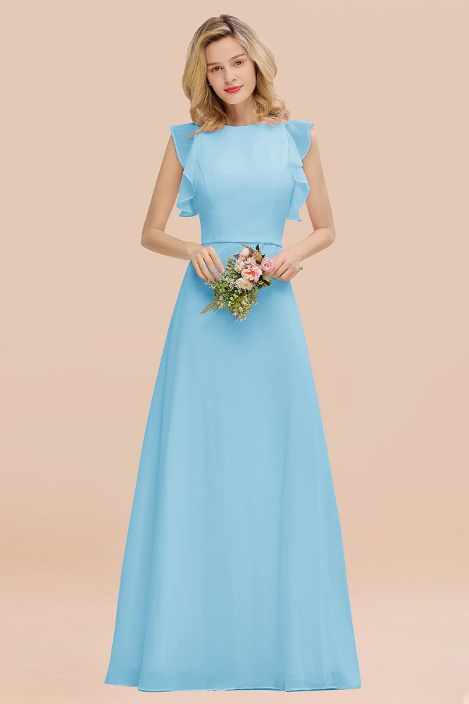 Cecilia | Chic Simple Jewel Sleeveless Bridesmaid Dress Online