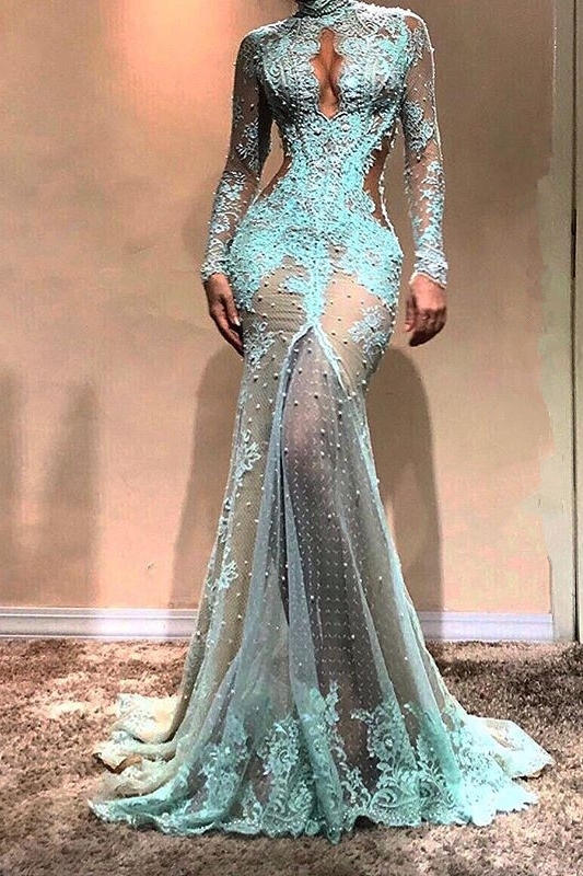 Gorgeous Long Sleeve Mermaid Evening Dress | Lace Formal Dress