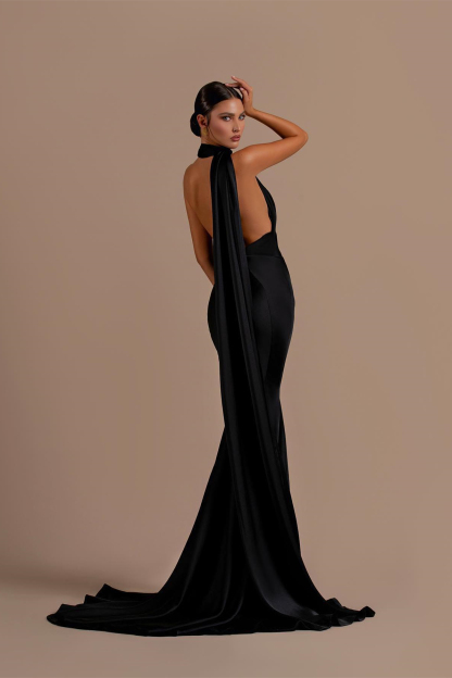 Black One shoulder Mermaid Long Sleeveless Prom Dresses